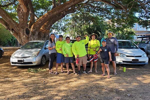 image our crew having fun at Loko Ea fishpond